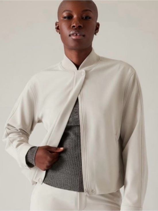 Athleta Jackets & Blazers - Athleta Endless Light Cream Bomber Jacket size Large